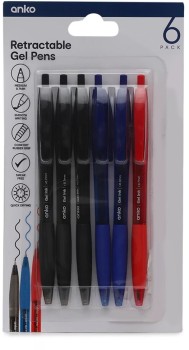 6+Pack+Retractable+Gel+Pens+-+Black%2C+Blue+and+Red