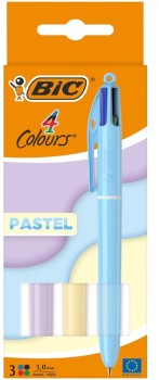 3-Pack-BIC-4-Colours-Pastel-Ball-Pens on sale