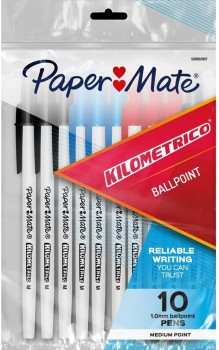 10+Pack+Paper+Mate+Kilometrico+Ballpoint+Pens+-+Multi+Colour