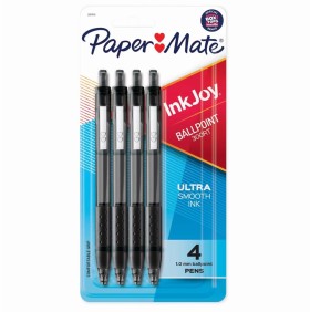 4+Pack+Paper+Mate+InkJoy+300RT+Retractable+1.0mm+Ballpoint+Pen+-+Black