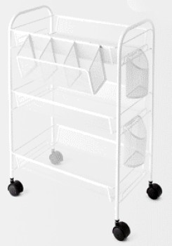 3-Tier-Metal-Trolley-White on sale