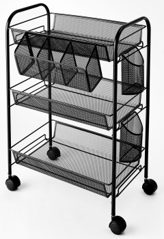 3-Tier-Metal-Trolley-Black on sale