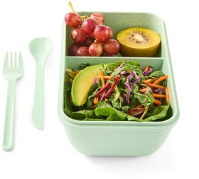 Green-Wheat-Straw-Lunch-Box-with-Cutlery on sale