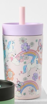 400ml-Double-Wall-Sipper-Tumbler-Unicorn on sale