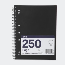 A4-250-Page-5-Subject-Notebook-Black on sale