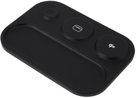 3-in-1+Wireless+Charger+Tray+-+Black
