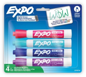 4+Pack+Expo+Dry+Erase+Chisel+Tip+Marker