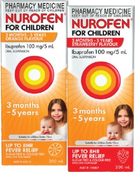 Nurofen+For+Children+3+Months+-+5+Years+Orange+or+Strawberry+Flavour+200mL