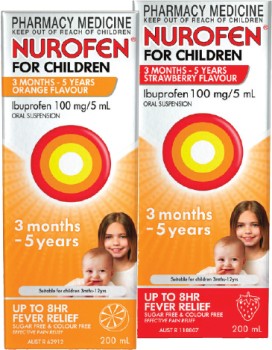 Nurofen+For+Children+3+Months+-+5+Years+Orange+or+Strawberry+Flavour+200mL