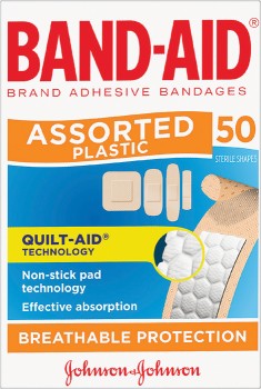Band-Aid-Plastic-Assorted-Shapes-50-Pack on sale