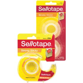 Sellotape-Sticky-Tape-Pk-2-or-Dispenser-18mm-x-25m on sale