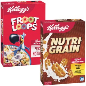 Kelloggs-Nutri-Grain-290g-Fruit-Loops-285g-Sultana-Bran-420g-or-Just-Right-Original-Cereal-460g on sale
