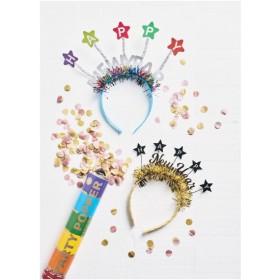 Popper-Rainbow-30cm-Gold-or-Pink-or-Happy-New-Year-Headband-Assorted-Designs on sale