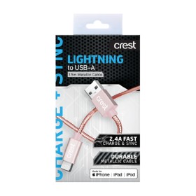 Crest-Lightning-to-USB-A-Metallic-Cable-15-Metres-Assorted-Colours on sale