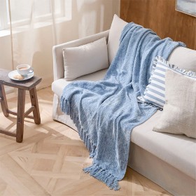 Margot-Chenille-Throw-Chambray on sale