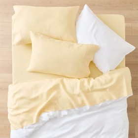 Milano-Linen-Bed-Sheet-Lemon on sale