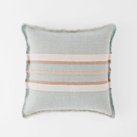 Everette+Linen+Cushion+-+Blue