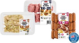 Coles+Entertaining+Chicken+Tenderloin+Skewers+300g%2C+Beef+Sliders+500g+or+Pork+Kransky+Bites+400g