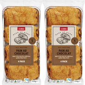 Coles+Bakery+Pain+au+Chocolat+4+Pack+220g