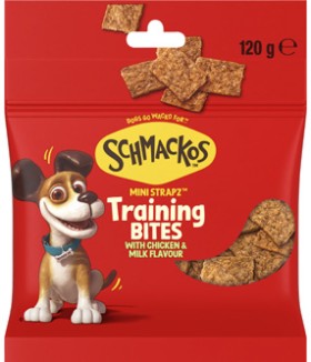 Schmackos+Tasty+Bites+Dog+Treats+Mini+Strapz+with+Chicken+120g