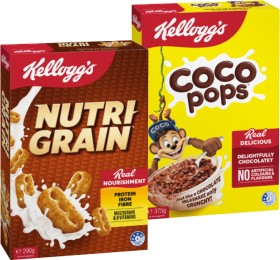 Kellogg%26rsquo%3Bs+Cereal+Coco+Pops+375g%2C+Nutri%E2%80%91Grain+290g+or+Sultana+Bran+420g