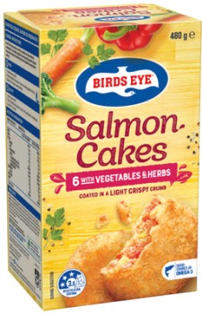 Birds-Eye-Salmon-Cakes-with-Vegetables-Herbs-480g on sale