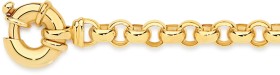 9ct-Gold-19cm-Solid-Belcher-Bolt-Ring-Bracelet on sale