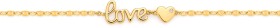 9ct+Gold+Diamond+Love+%26amp%3B+Heart+Bracelet