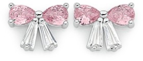 Sterling-Silver-Cubic-Zirconia-Fancy-Bow-Stud-Earrings on sale