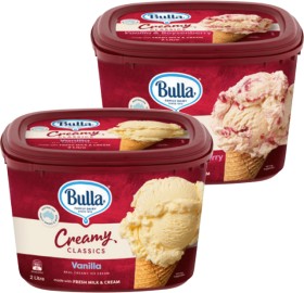 Bulla-Creamy-Classics-Ice-Cream-2-Litre-Selected-Varieties on sale