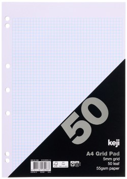 Keji-50-Leaf-A4-55gsm-Grid-Pad on sale