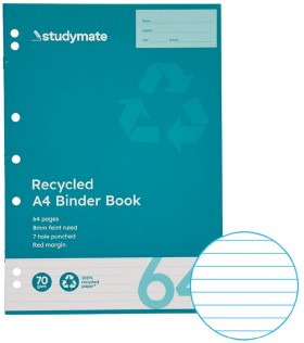 Studymate+A4+70gsm+8mm+Ruled+Binder+Book+64+Page%5E