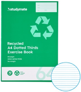 Studymate+A4+70gsm+14mm+Dotted+Thirds+Exercise+Book+64+Page%5E