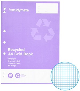 Studymate+70gsm+A4+128+Page+5mm+Grid+Book%5E