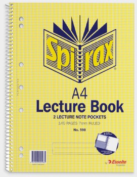 Spirax-A4-140-Page-No-598-Lecture-Book on sale