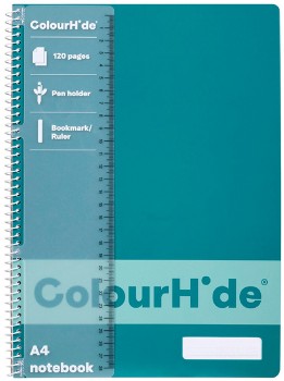 ColourHide-A4-120-Page-Spiral-Notebook-Teal on sale