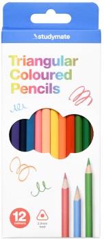 Studymate-Triangular-Coloured-Pencils-12-Pack on sale