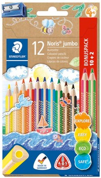 Staedtler-Noris-Colour-Triangular-Jumbo-Pencils-12-Pack on sale