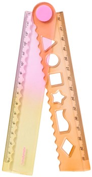 NEW+Studymate+Pastel+Ombre+Fold+Ruler+30cm+Orange+and+Pink