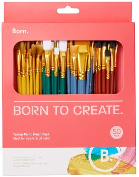 Born+Taklon+Paint+Brushes+50+Pack