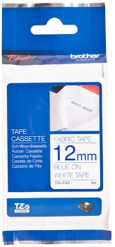 Brother-TZe-FA3-Iron-On-Fabric-Tape-12mm-Blue-on-White on sale