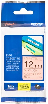 Brother-TZe-B31-Fluro-Tape-12mm-x-5m-Black-on-Orange on sale