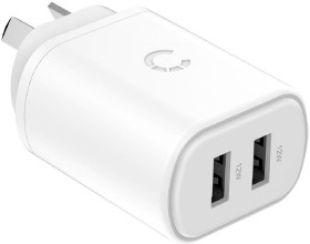 Cygnett+12W+Dual+USB-A+Wall+Charger