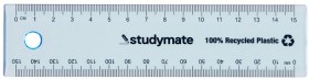 Studymate-Plastic-Recycled-Ruler-15cm-Fluoro-Blue on sale