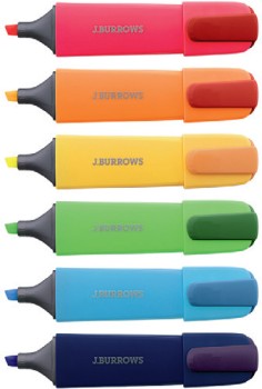 JBurrows-Chisel-Highlighters-Assorted-6-Pack on sale
