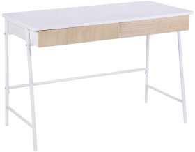 Studymate-Vinci-2-Drawer-Desk-Oak-and-White on sale