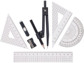 Keji-Plastic-Maths-Set-8-Piece-Black on sale