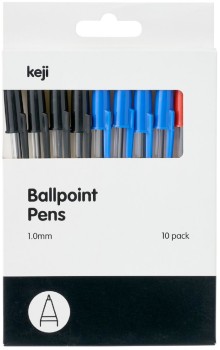 Keji-Ballpoint-Pens-1mm-Assorted-10-Pack on sale
