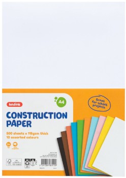 Kadink+Construction+Paper+A4+Assorted+500+Pack