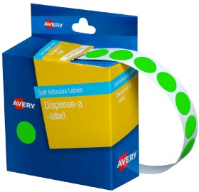 Avery+Circle+Labels%3A+Fluoro+Green+14mm+700+Pack